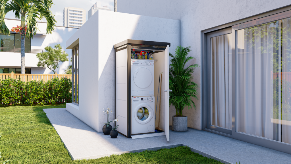 מחסן פנל מבודד לגינה אוורסט 10/080 - שחור - רדיוס גארדן